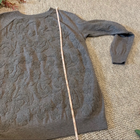 Chelsea28 Fuzzy Floral Light Grey Sweater - Picture 9 of 9